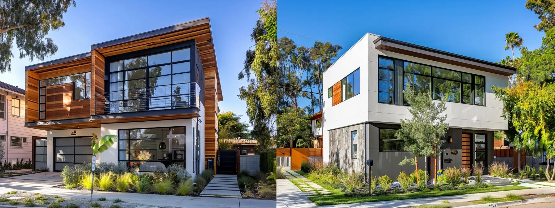 a modern california home featuring sleek dual-pane vinyl windows, nestled in a sunny suburban neighborhood, showcases a pristine interior flooded with natural light, emphasizing the harmony between architectural style and energy efficiency.